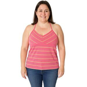 Arizona Jean Co Juniors Pink Stripe Halter Top Size Medium